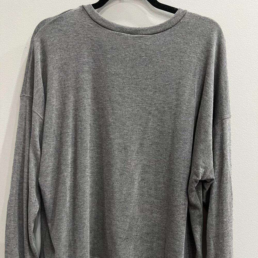 VOCAL Rhinestone Studded Lightweight Sweater Top